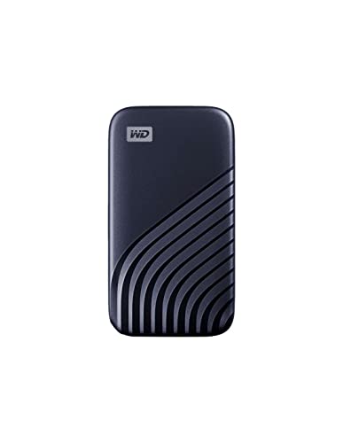 WD My Passport SSD 1 TB mobiler SSD Speicher (NVMe-Technologie, USB-C und USB 3.2 Gen-2 kompatibel, Lesen 1050 MB/s, Schreiben 1000 MB/s) Mitternachtsblau