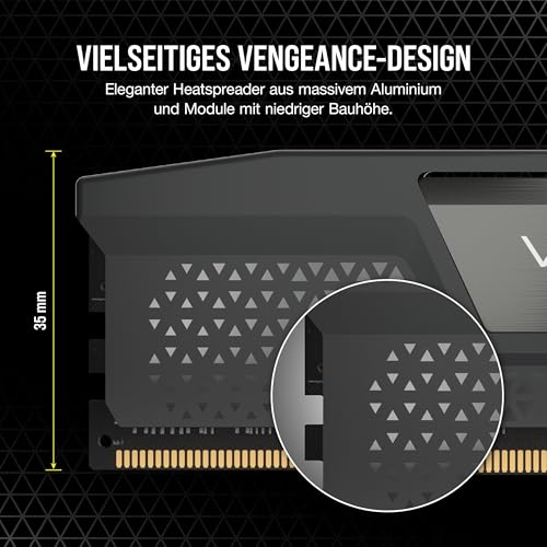 CORSAIR Vengeance DDR5 96GB (2 x 48GB) Bis zu 6000MHz AMD Intel RAM | Arbeitsspeicher für Gaming-PCs, Kompatibel mit AMD EXPO und Intel XMP 3.0, CL36, Grau, CMK96GX5M2E6000Z36