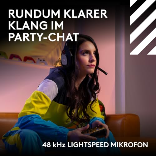 Logitech G Astro A50 Lightspeed, Kabelloses Gaming-Headset + Basisstation | 5. Generation, 3-System-Umschaltung, USB-C, Xbox, PS5, PC/Mac, Bluetooth, kabelloses Headset mit Mikrofon für PC