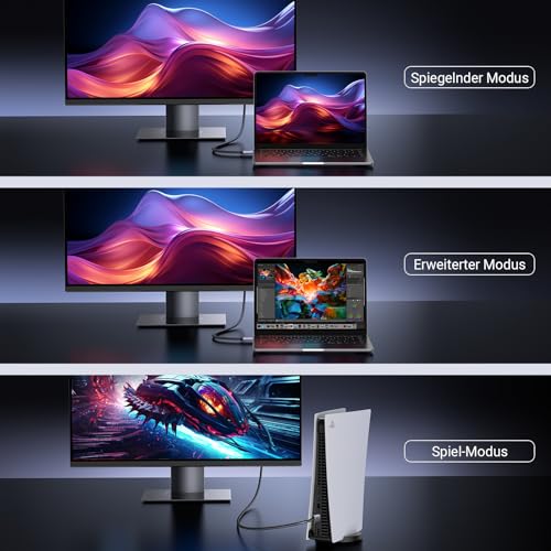 UGREEN HDMI 2.1 Kabel, 8K@60Hz, 4K@240Hz, HDMI zertifiziert, 48Gbps, 2M | Aluminiumgehäuse, Nylongeflecht, HDR, eARC, VRR, ALLM, Dolby Atmos, kompatibel mit PS5, TV, PC, Laptop, Monitor, Projektor