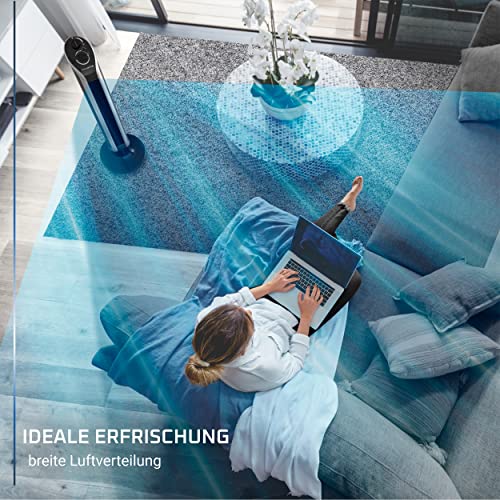 Rowenta Eole Infinite Standventilator, Schwarz VU6620 | Leistungsstark, leise mit nur 43 dB(A), geringer Energieverbrauch, 3 Geschwindigkeiten, Farbe: Schwarz