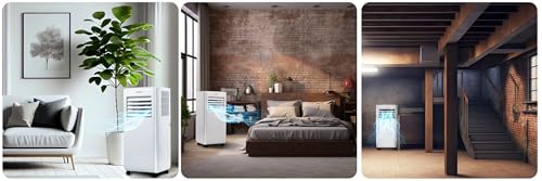 Berdsen Mobiles Klimagerät 5-in-1 10000 BTU - Kühlung, Entfeuchtung, Ventilation, Auto- und Schlafmodus - Tuya Smart App - Energieeffizient