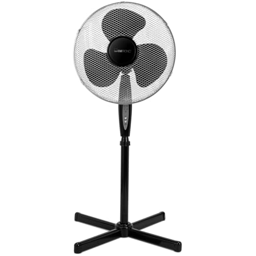 Clatronic VL 3741 S Standventilator, Ø 40 cm, Oszillierend, 3 Laufgeschwindigkeiten, 2 elektronische Windmodus-Funktionen, elektronischer Timer, Fernbedienung, schwarz