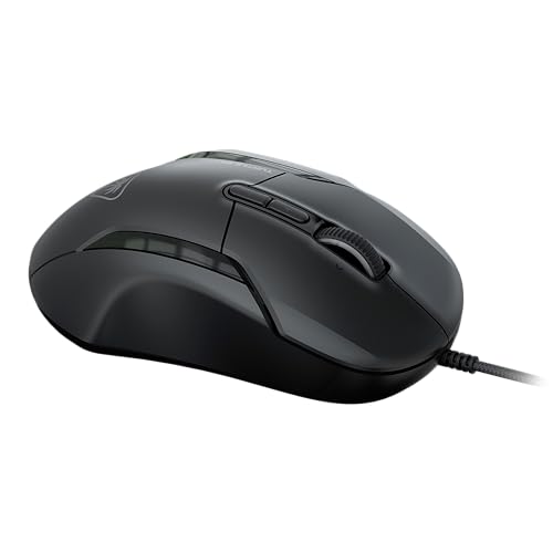 Turtle Beach Kone II ergonomische RGB-PC-Gaming-Maus mit Kabel | Ash Black, 26K-DPI-Sensor, optische Schalter, 23 belegbare Eingaben, ergonomisch, 4D Scroll Wheel, Gleiter aus reinem PTFE