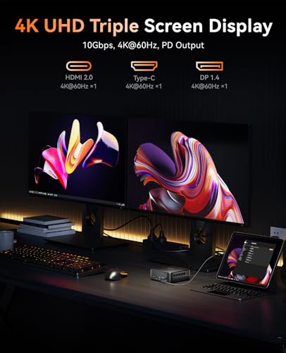 NiPoGi E3B Mini PC AMD Ryzen 5 7530U (bis zu 4,5 GHz), 1TB SSD 16GB RAM | AMD Radeon Graphics, Triple 4K Display (HDMI+DP+USB-C), Mini Desktop PC für Büro, Multimedia, WiFi 6, Bluetooth 5.2