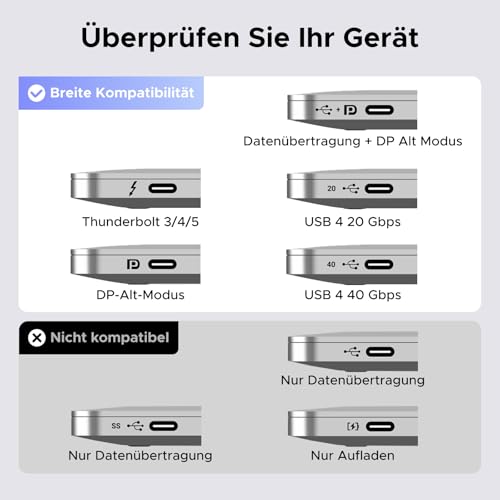 UGREEN USB-C auf HDMI Kabel, 8K@60Hz, 4K@240Hz, 140W PD Schnelllade, 2M | Typ C Thunderbolt 5/4/3, HDMI 2.1, HDR, Unidirektionaler Adapter, kompatibel mit MacBook, iPhone 18, iPad, Galaxy S26