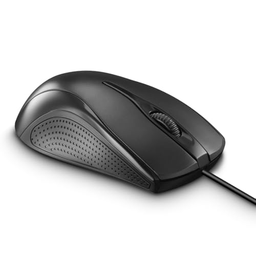 Hama Computermaus mit Kabel (Maus mit 3 Tasten für PC, Laptop oder Notebook, geeignet für Rechts- und Linkshänder, 1000 DPI, Betriebssysteme: Windows 11/10/8/7/Vista/XP, MAC OS 10.10 oder höher)