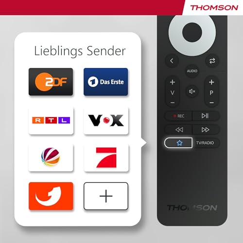Thomson 40 Zoll (101 cm) FHD Easy TV, LED Fernseher (Ohne Smart-TV), Triple-Tuner (DVB-T/T2/C/S/S2), Dolby Audio, Hotel-Modus, Multimedia-Player, Beleuchtete Fernbedienung, 3X HDMI, 40FD2S13