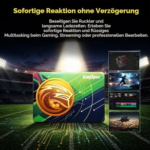 KingSpec Internal SSD 2.5” SATA III - Championship Edition, Up to 560MB/s Read, 3D NAND Flash, Ideal for Old Laptop/Desktop Upgrade & Gaming Consoles (512GB)