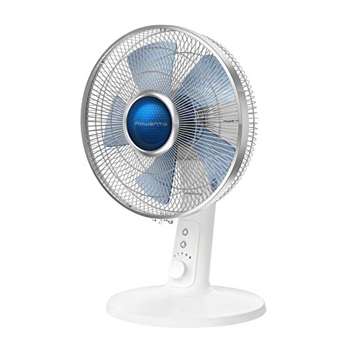 Rowenta Turbo Silence Extreme+ Tischventilator leise, leistungsstark, 4 Geschwindigkeiten, 45 m3/Mi, 38 dB(A),Stille-Nacht-Modus, Turbo Boost, Automatische Oszillation, weiß, VU2730