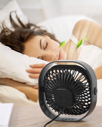 benpen Mini Ventilator USB Tischventilator Leise:Schreibtischventilator, Klein Aber Leistungsstark, Grow Klein Fan Mit 3 Stufe,USB Lüfter Pflanzen Schreibtisch Schlafzimmer Zuhause BüRo im Freien PC