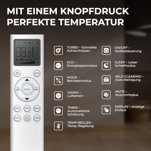 Kältebringer® Split Klimaanlage 12000 BTU 3,7 kW - Ohne F-Gas, R290