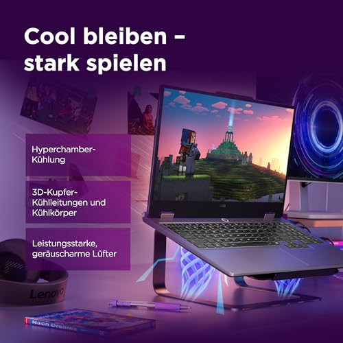 Lenovo LOQ Gaming AI Laptop | 15.6" Full HD 144Hz | NVIDIA GeForce RTX 5060 8GB | Intel Core i7-13650HX | 32GB RAM | 1TB SSD | Win11 | QWERTZ | RGB-beleuchtete Tastatur | Grau | 3 Monate GamePass