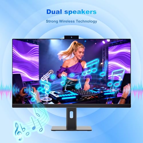 SUKOTOP All-in-One Computer 27 Zoll Core i7 (bis zu 3.0GHz) 512GB SSD 16GB RAM PC mit drehbarem Display, versteckte Webcam, WiFi6 Dual Band Bluetooth 5.3 - Ideal für Homeoffice, Videobearbeitung und