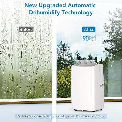 GarveeHome Tragbare Klimaanlage 14000 BTUs mit Kühlung, Luftentfeuchter, Ventilator 3-in-1 Innen-AC-Einheit, 3 Luftgeschwindigkeiten, 24-Stunden-Timer, Schlafmodus, kühlt bis zu 750 m², für Zuhause