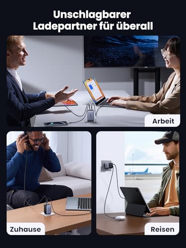 UGREEN Nexode USB C Ladegerät 65W, 4-Port, GaN Netzteil, Mehrfach Charger