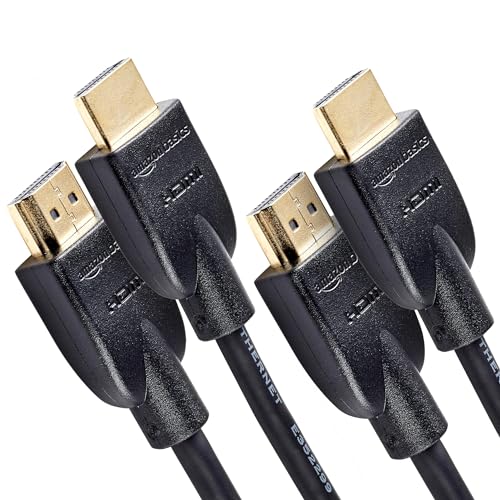 Amazon Basics HDMI-Kabel 3m, 18 Gbit/s Hochgeschwindigkeit mit Ethernet, 4K-Video mit 60Hz, 2er-Set, Schwarz