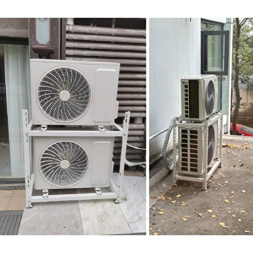 Halterung für Klimaanlagen für den Außenbereich, zweistufiger verzinkter Stahlständer für Mini-Split-AC-Einheiten, universelle Wärmepumpen-Basisstütze