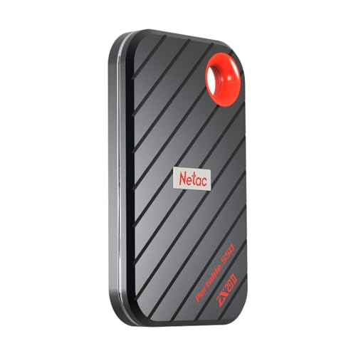 Netac ZX20 II 1TB Portable SSD NVMe Externe Festplatte, USB 3.2-C, Lesegeschwindigkeit bis zu 2000MB/s, Externe Solid State Laufwerke (magnetisches Design, stoß- und fallfest)