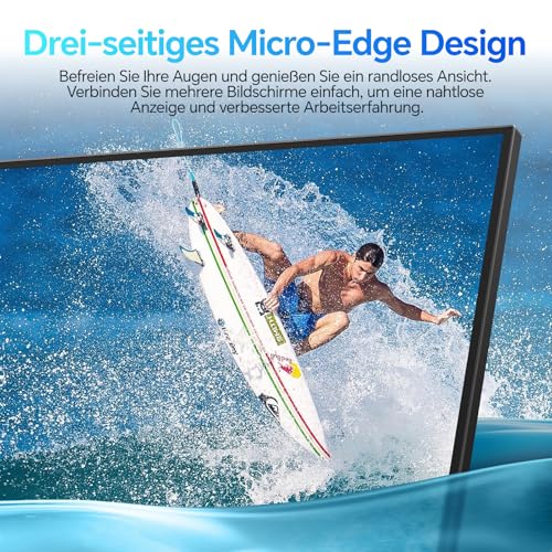 KOORUI E2711F 27 Zoll Monitor FHD 100Hz IPS AdaptiveSync HDMI EyeCare VESA | 1920x1080, -5°~15° neigbar, VGA, ultradünnes Design, Augenschutz