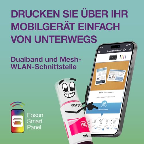 Epson EcoTank ET-2955 Tintentankdrucker | für vielbeschäftigte Haushalte | WLAN | A4 | Drucken, Kopieren, Scannen | 3.7 cm LCD-Display | Duplexdruck | inkl. Tinte für bis zu 3 Jahre