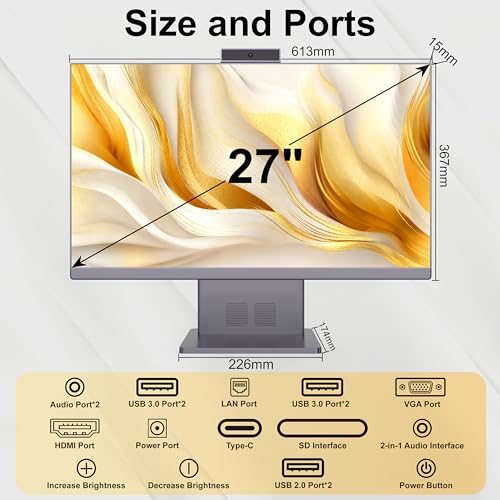27 Zoll All-in-One Computer für ein effizientes Büro mit abnehmbarer Kamera