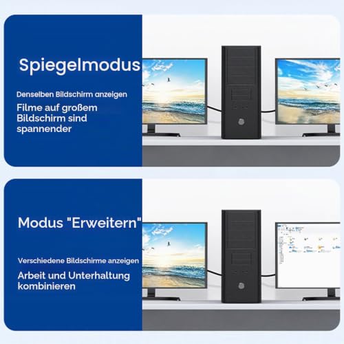 SHUBEIEUMI DP auf HDMI Adapter, 2 Stück 4K DisplayPort auf HDMI Adapter, HDMI zu Displayport (DP) Adapter, 1080P 4K 3D Vergoldeter DP zu HDMI Konverter für Lenovo, HP, Dell, Mehr PC