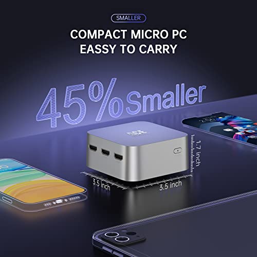 ACEMAGICIAN Vista Mini T8 Plus Mini PC Ιntel Alder Lake-N N95(Bis zu 3,4 GHz), 8GB DDR4 256GB M.2 2280 SSD Micro Desktop Computer Support 3 Displays/HDMIx3 | Kleiner PC für Büro/HTPC