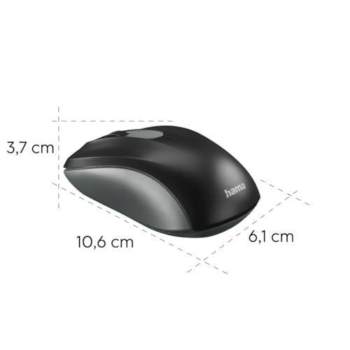 Optische Funkmaus "AMW-200", 3 Tasten, Anthrazit/Schwarz | Optische Maus anthrazit/schwarz, mit USB-Nanoempfänger, für Notebook und PC