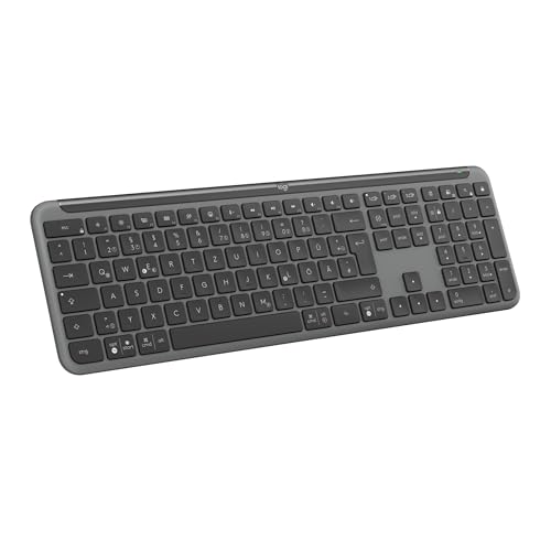 Logitech Signature Slim K950 kabellose Tastatur | Schlankes Design, Multi-Geräte-Wechsel beim Tippen, leise, Bluetooth, Multi-OS, Win/Mac/Chrome, DEU QWERTZ-Layout - Graphit