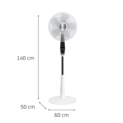 Rowenta Turbo Silence Extreme, Standventilator, leistungsstark, VU5690 | 14 Geschwindigkeitsstufen, 32 dB Silent Night Modus, Fernbedienung, Oszillation, höhenverstellbar, Farbe: Weiß