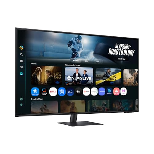 Samsung M70F 43 Zoll 4K Smart AI Monitor, VA-Panel, 3840 x 2160, 60Hz, 4ms (G/G), Speaker, Gaming Hub, 4K Upscaling, Sprachsteuerung, Smart TV-Apps & AI Features, HDR10, LS43FM700UUXEN
