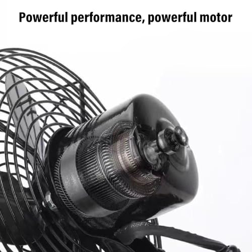 Jeanoko Baustellenventilator, Tragbar, 35 W, 4000 U/min, 20,3 Cm Eisenflügel, für den Einsatz auf der Baustelle und Im Freien