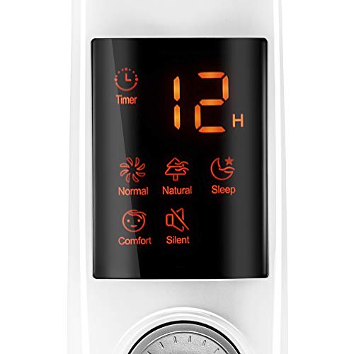 TROTEC TVE 26 S Standventilator 30 Watt | Oszillierend 85°, 5 Betriebsmodi Ø 40 cm, höhenverstellbar, mit Fernbedienung, LED-Display