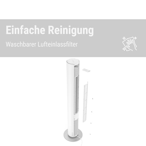Stadler Form Turmventilator Peter, leise, groß, mit Fernbedienung | Horizontale Schwenkfunktion, 6 Geschwindigkeitsstufen, Timer, energiesparender DC-Motor, für Schlafzimmer geeignet, schwarz