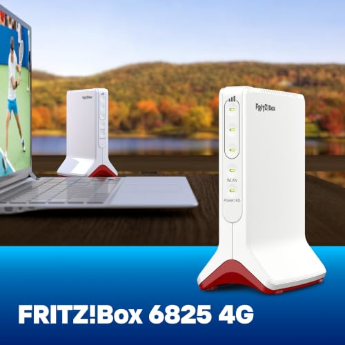 FRITZ!Box 6825 4G | 4G-Mobilfunk-Router | Wi-Fi 6 bis zu 600 MBit/s | Singleband WLAN (2,4 GHz), Internet per SIM-Karte, kompakt & zuverlässig, Hohe Datensicherheit, WLAN Mesh, Made in Europe