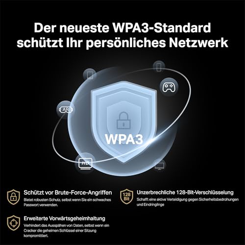 Mercusys MR85X Wi-Fi 6 WLAN-Router, Dualband AX3000, 1 × 2,5G-Port + 3 × Gigabit-Ports, unterstützt OpenVPN/L2TP/IPSec/WireGuard, WPA3, Kindersicherung, Keine DSL-Unterstützung