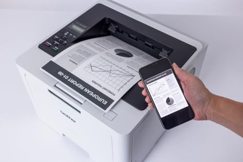 Brother HL-L5210DW Laserdrucker schwarz weiß (A4, 48 Seiten/Min., 1.200x1.200 DPI, LAN, WLAN, Duplex, 250 Blatt Papierkassette) weiß/grau