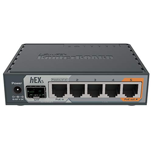 Mikrotik hEX S Ethernet-Router, 10, 100,1000 MBit/s, 10/100/1000Base-T(X), Schwarz, 256 MB, 11 W, DC