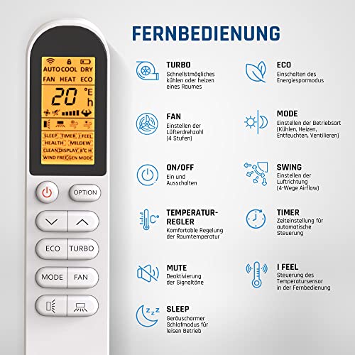 Danyon Multisplit Klimaanlage 2 Innengeräte - 18000 BTU - 5,2 kW, sehr leise & energiesparend, Smart Home, Inverter Klimagerät mit Heizfunktion, WiFi und App, Splitgerät vorgefüllt