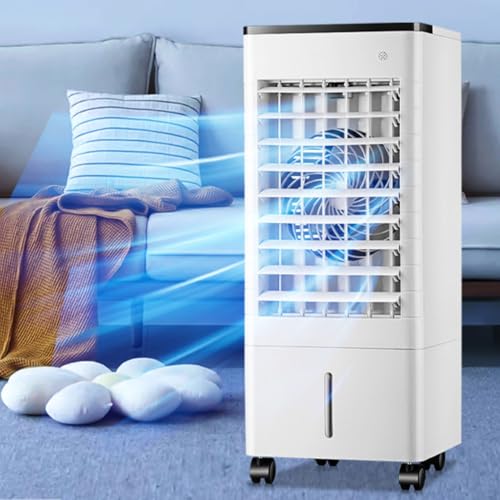 Tragbare Klimaanlage Verdunstungskühler mit 9L Wassertank, 3 Geschwindigkeiten & Fernbedienung, Schnelle Kühlung für Zimmer, Büro, Camping