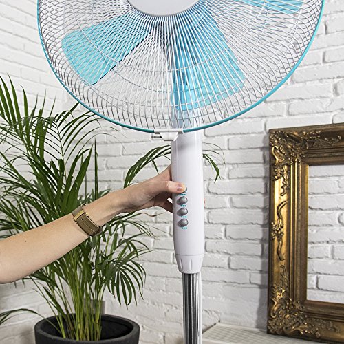 Cecotec Standventilator EnergySilence 500, 40 W | 40 cm Durchmesser, 5 Aerodynamikflügel, 3 Geschwindigkeiten, höhenverstellbar 110-130 cm, Oszillation, leiser Betrieb