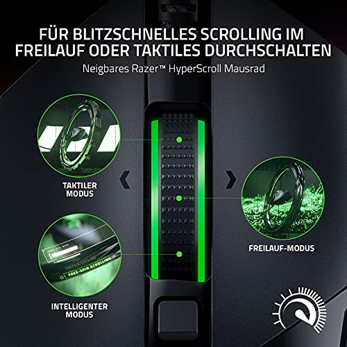 Razer Basilisk V3 - Kabelgebundene, anpassbare Gaming Maus mit Chroma RGB für PC / Mac (10+1 programmierbare Tasten, neigbares HyperScroll Mausrad, ergonomisches Design) Schwarz