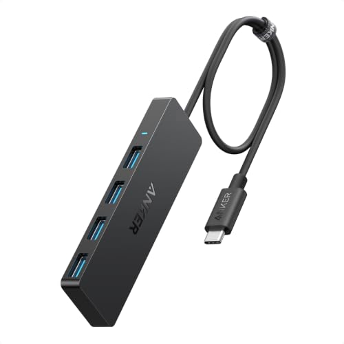 Anker USB C Hub, 4 Port USB 3.0 Datenhub mit 5 Gbit/s | 60cm Erweiterungskabel (ohne Ladeleistung), USB C Splitter für Typ-C MacBook, Mac Pro, iMac, Surface, Flash Drive, Mobile HDD