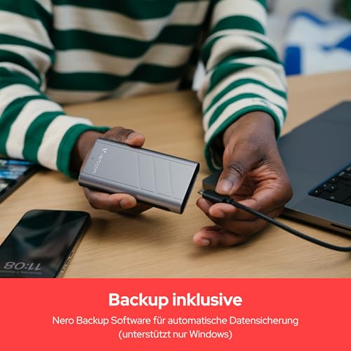 Verbatim TurboMetal Portable SSD 1TB USB4 40Gbps Externe SSD 3700MB/s | Mit USB4, bis 3700MB/s Lesen und 3600MB/s Schreiben für professionelle Datenübertragung und Backups