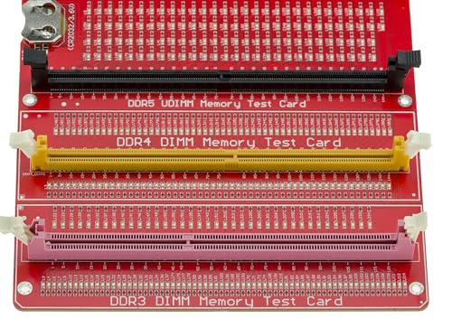KALEA-INFORMATIQUE Testplatte mit Dioden für DDR-Speicherriegel vom Typ DDR3 DDR4 DIMM und DDR5 RDIMM und UDIMM.