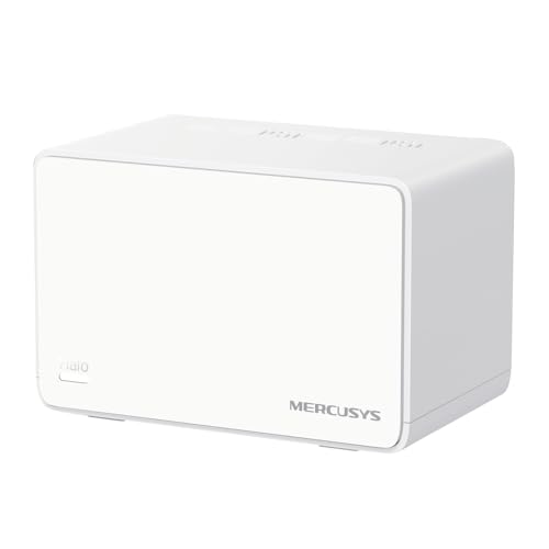 Mercusys Halo H80X Mesh-WLAN-Set (1er-Pack), Wi-Fi 6 AX3000 Dualband-Router & Repeater, 3 × Gigabit-Anschlüsse pro Einheit, MU-MIMO, WPA3, Kindersicherung, empfohlen für Häuser mit 1–2 Schlafzimmern