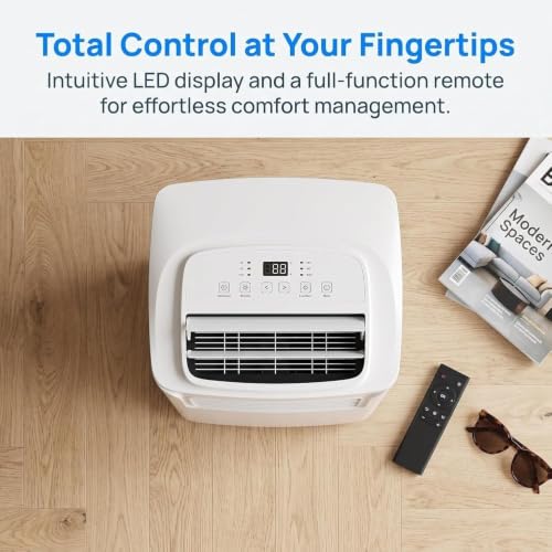 WOMGKDA Tragbares Klimagerät, 12000 BTU Mobile AC mit Fernbedienung, integrierter Luftentfeuchter, mobiler Klimakompressor Kühler, inkl. Fensterabdichtung mit Abluftsch, Style 2, 7000 BTU
