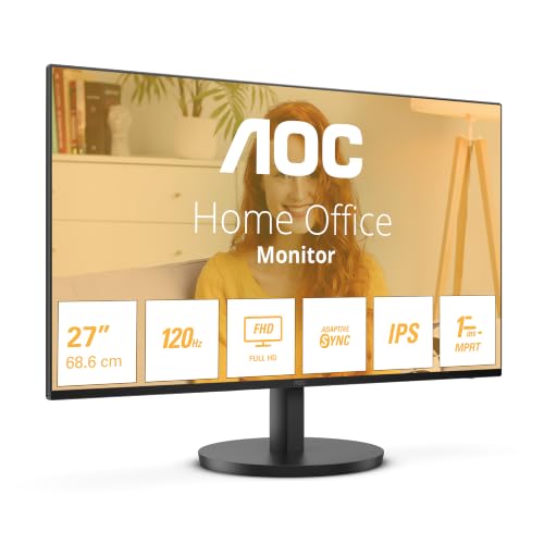 AOC 27B3HA2 27 zoll FHD Monitor, 120Hz, IPS Panel, 4ms GtG, , Lautsprecher,(1920x1080 HDMI 1x 1.4 )Schwarz