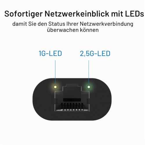 ASUS USB-C2500 V2 USB-C 2.5G Ethernet Adapter | RJ45 LAN, USB-C Hochgeschwindigkeitsübertragung, kompatibel mit 2.5G/1G/100Mbps
